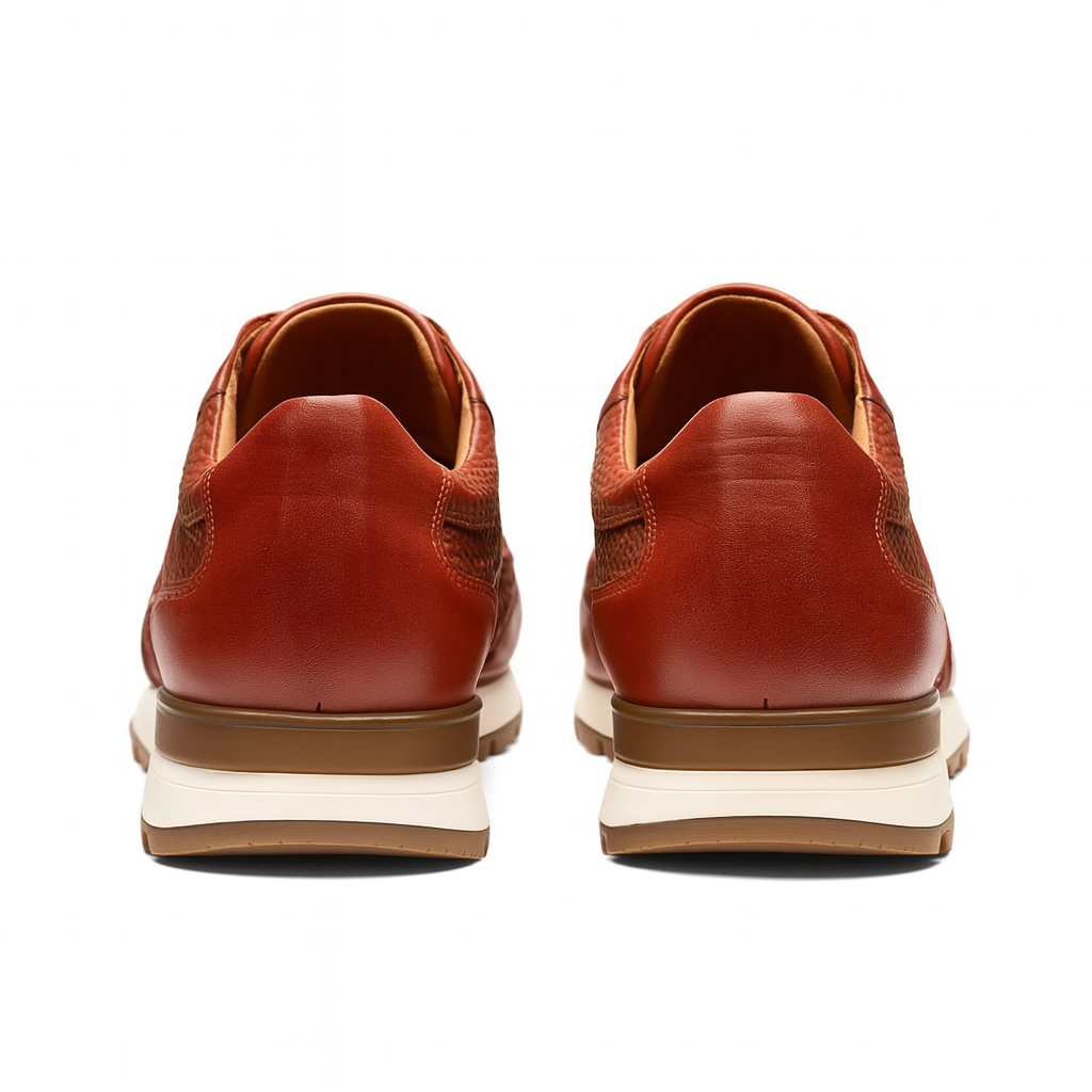 Marco Di Milano Brescia Antique Cognac Python & Calfskin Sneakers