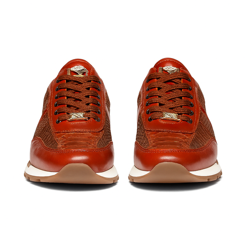 Marco Di Milano Brescia Antique Cognac Python & Calfskin Sneakers