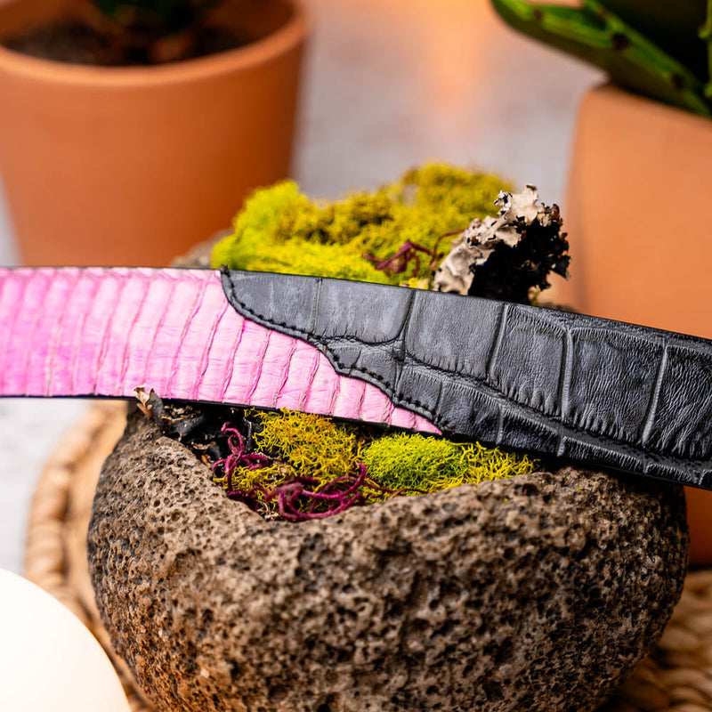 Marco Di Milano Moncalieri Pink/Gray Leather Belt Shoe