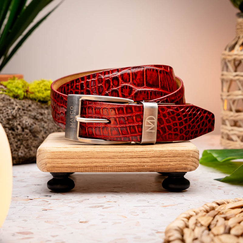 Marco Di Milano Riccardo Belt - Antique Red Leather Shoe