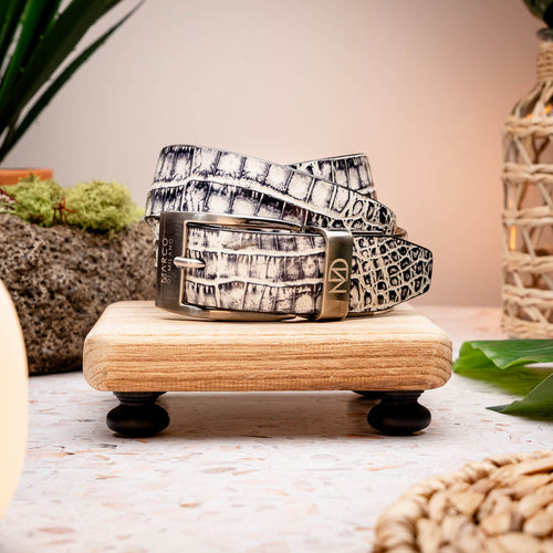 Marco Di Milano Riccardo Belt Antique Newspaper Leather Shoe