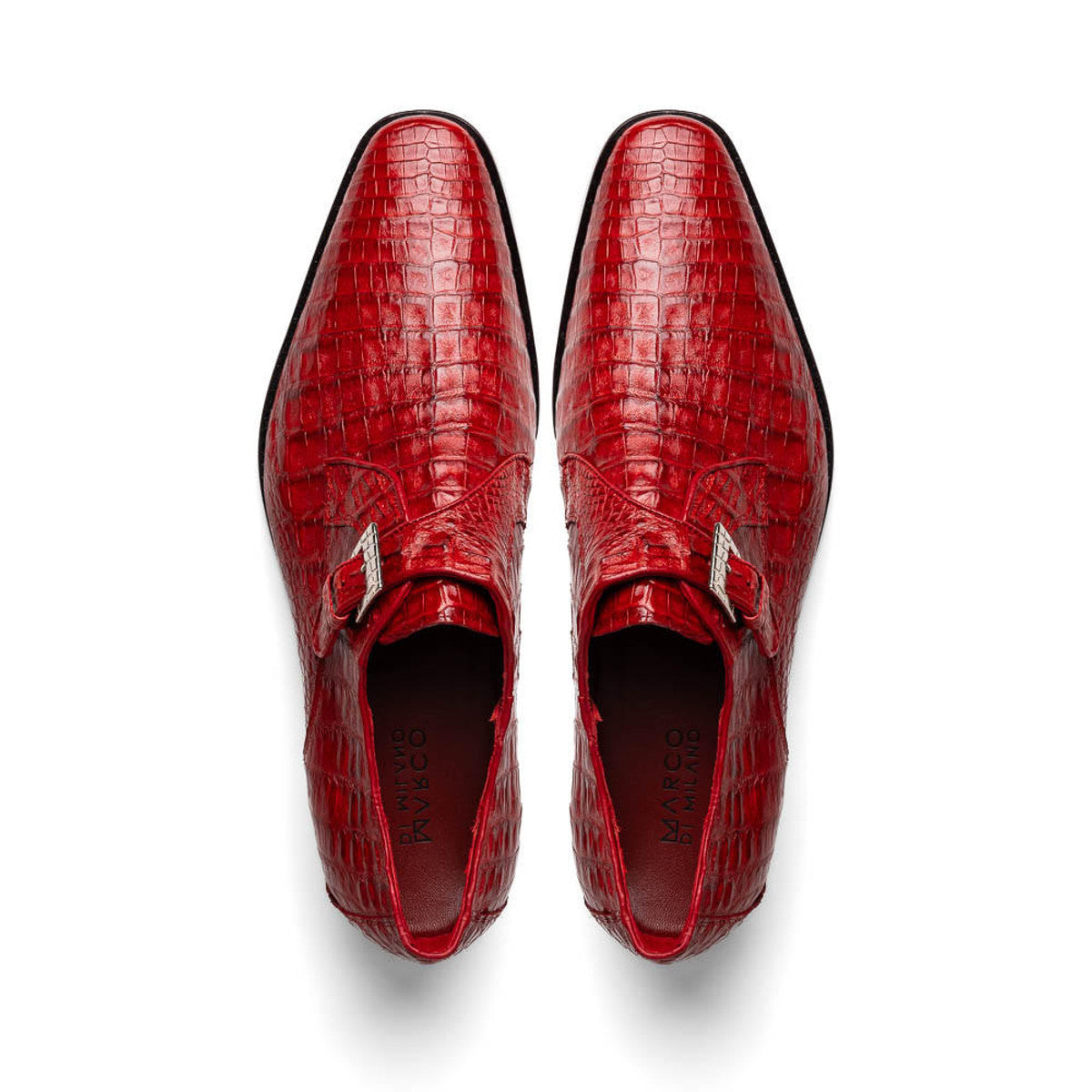 Marco Di Milano Mens Red  Caiman Gator Dress Shoes Rovigo