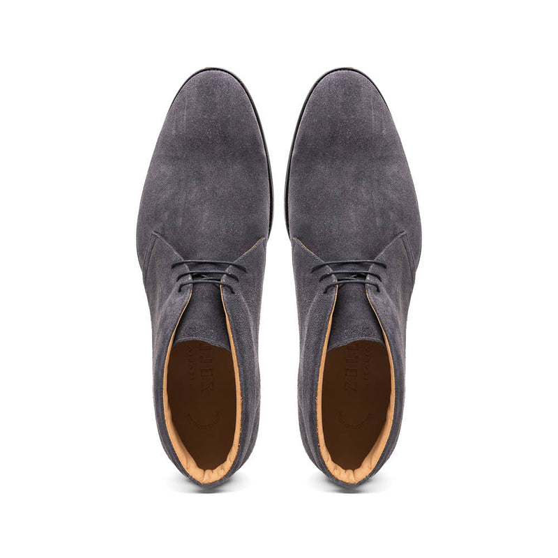 Zelli Marco Italian Suede Chukka Boots in Grey | Luxury Footwear