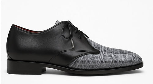 Marco Di Milano Anzio Newspaper Grey Alligator & Calfskin Derby