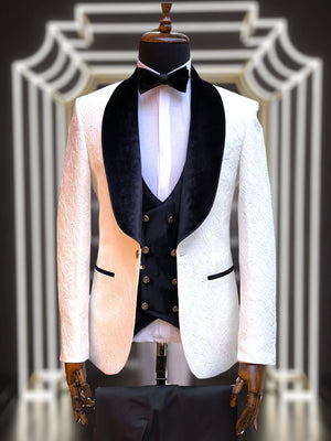 Purple Tuxedo Suit for Men – Stylish Two-Piece Prom and Wedding Suit with Matching Satin Lapel