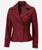 Maroon leather jacket - AlbertoNardoniStore