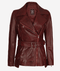 Maroon leather jacket - AlbertoNardoniStore