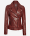 Maroon leather jacket - AlbertoNardoniStore