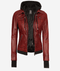 Maroon leather jacket - AlbertoNardoniStore