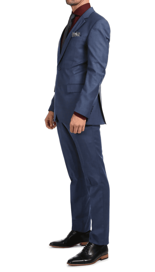Mason Slate Men'S Premium 2 Piece Wool Slim Fit Suit
