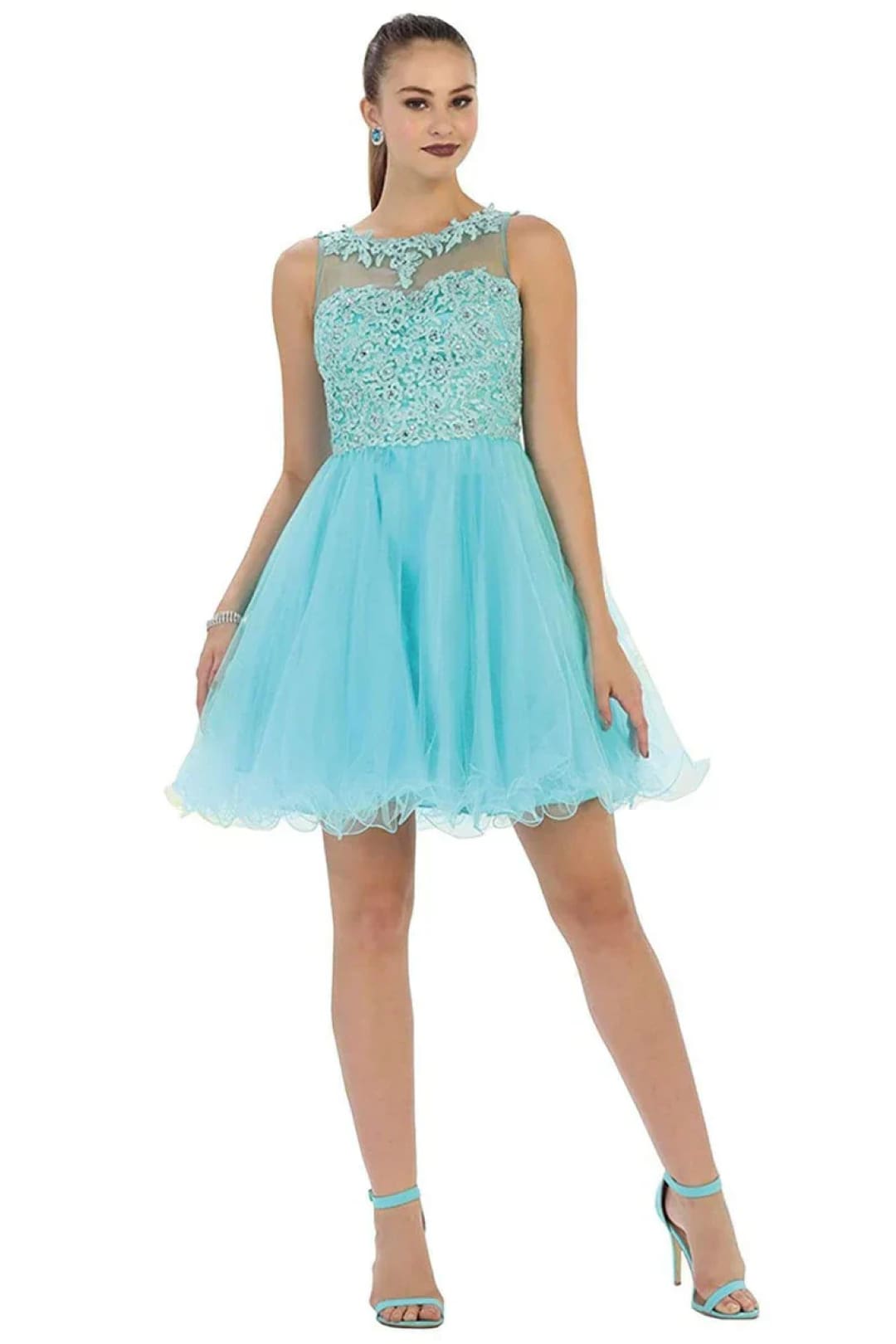 Dama Dresses for Quinceanera in Aqua Style MQ1429 Quince Outfit