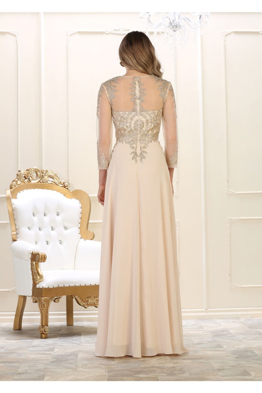 Plus Size Long Evening Gown Maxi Formal Dress for Women By May Queen MQ1549