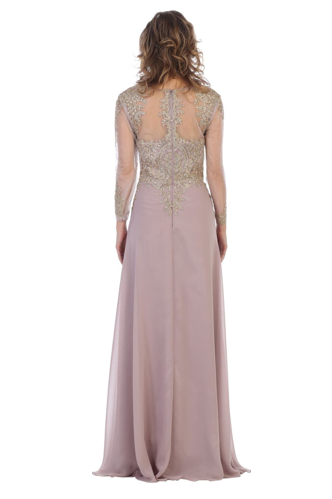 3/4 Sleeve Mother of the Bride Dress Embroidered Modern Evening Gown