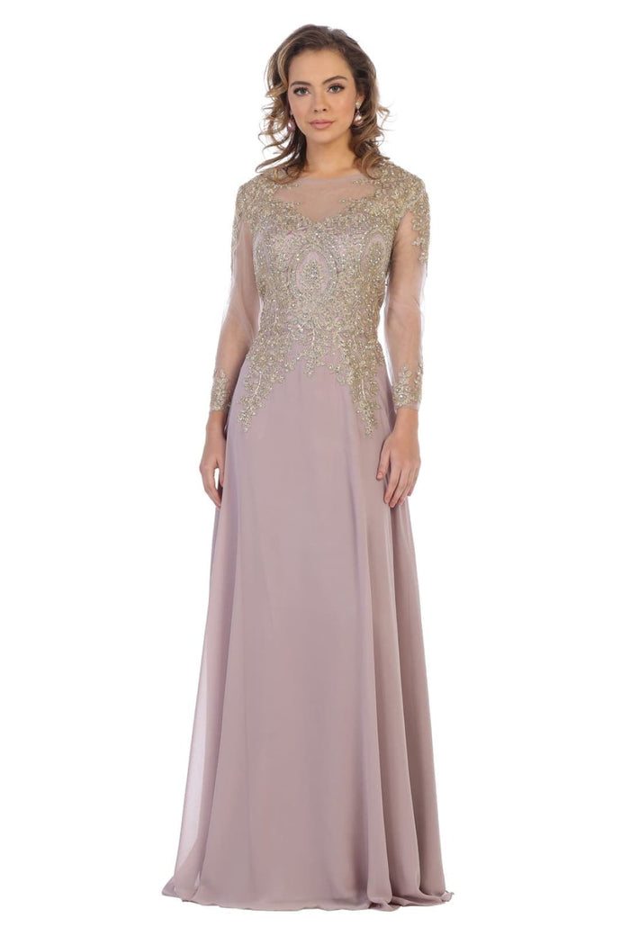 Plus Size Long Evening Gown Maxi Formal Dress for Women By May Queen MQ1549