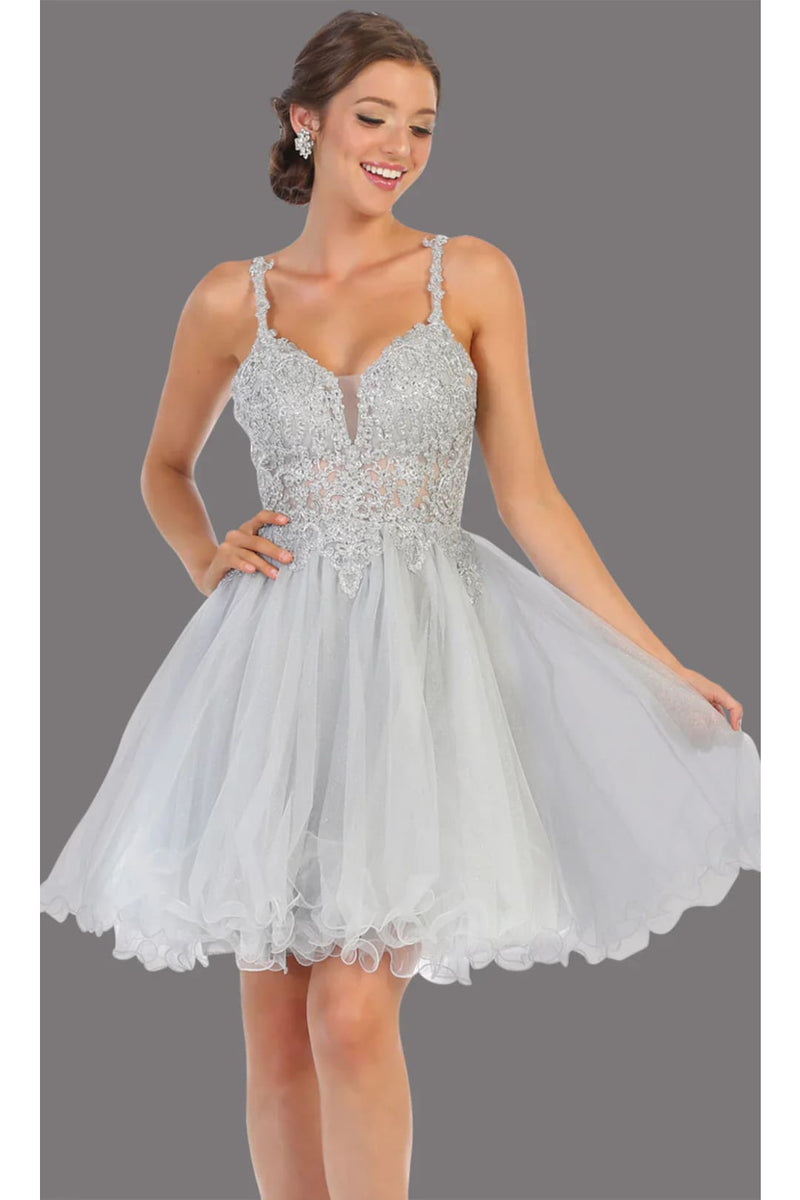 Dama Dresses for Quinceanera in Silver Style MQ1693 Quince Outfit