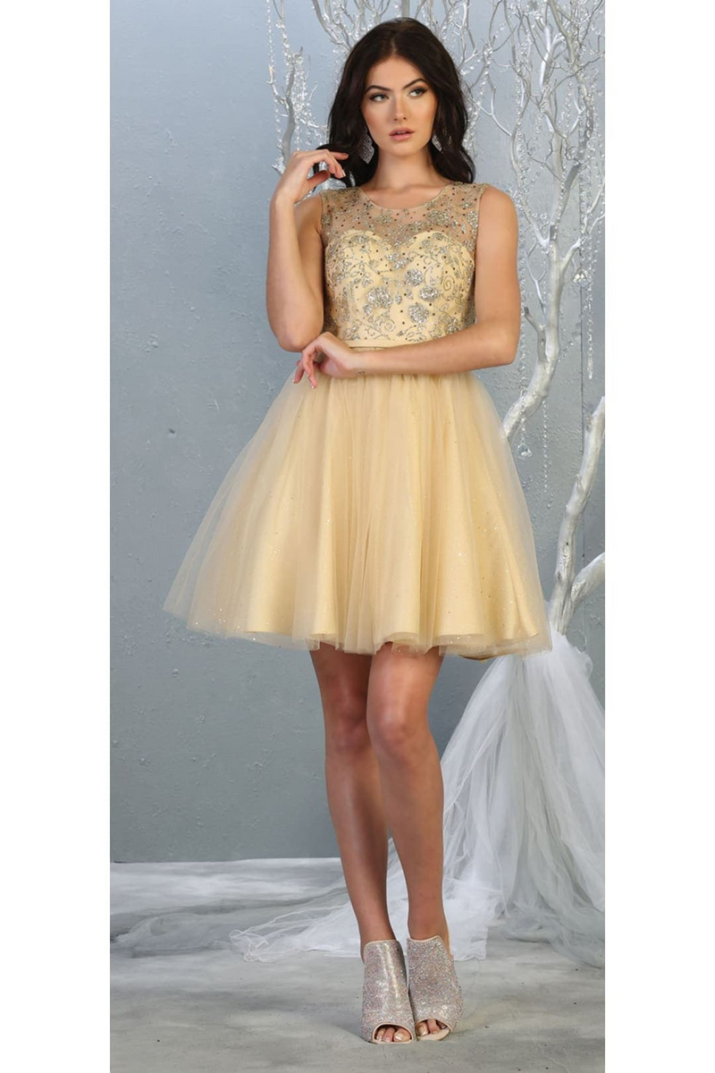 Dama Dresses for Quinceanera in Champagne Style  MQ1803 Quince Outfit