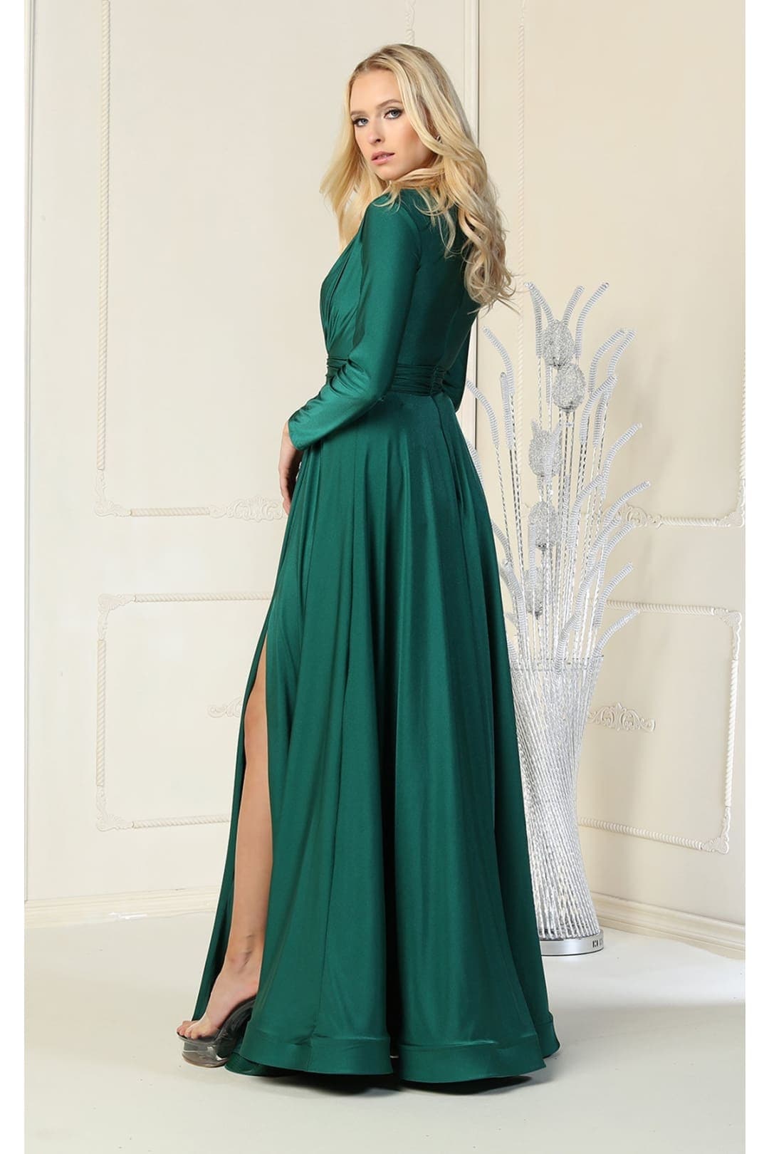 Long Sleeve V Neck Bridesmaids Dresses