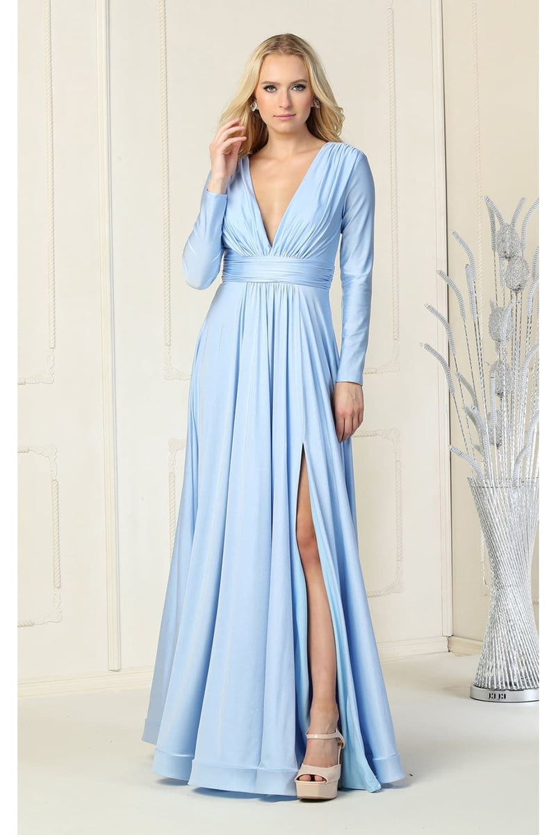 Long Sleeve V Neck Bridesmaids Dresses
