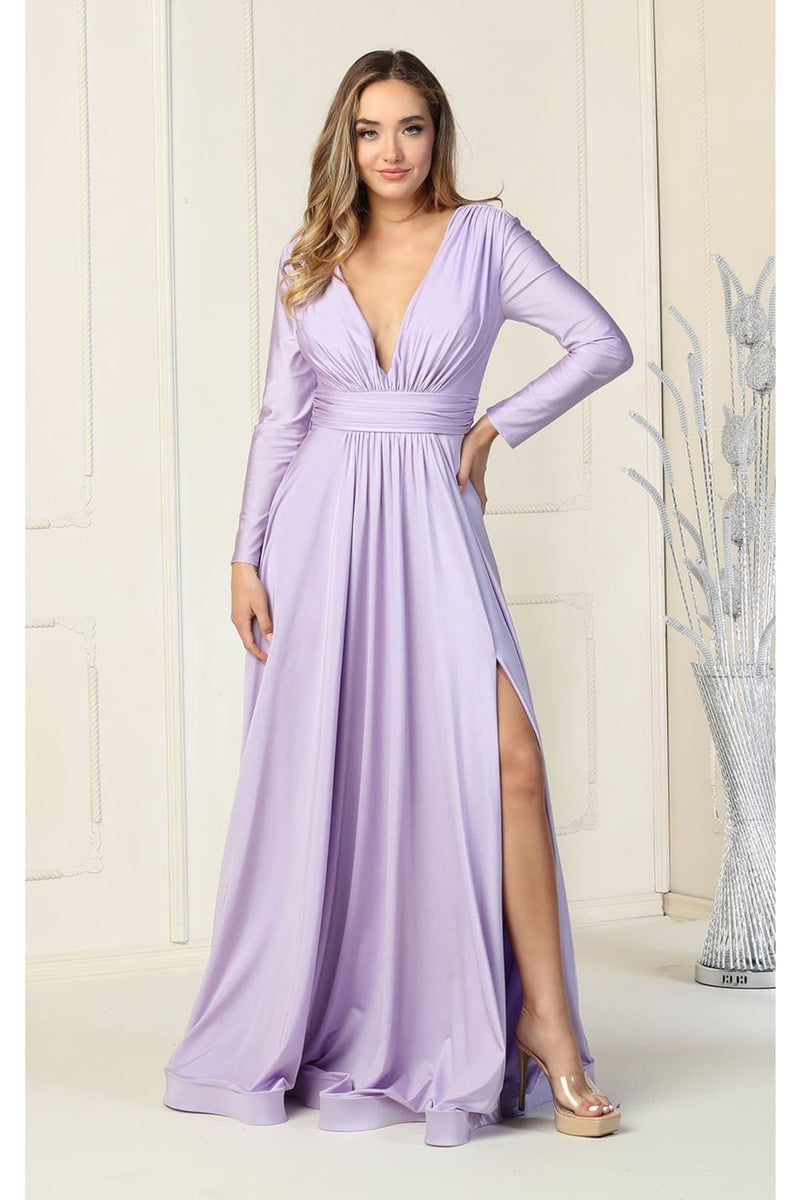 Long Sleeve V Neck Bridesmaids Dresses