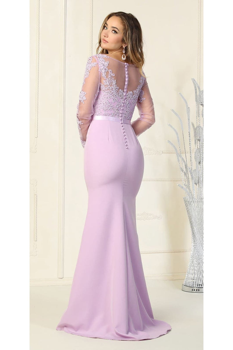 May Queen MQ1847 Long Sleeve Special Occasion Dress