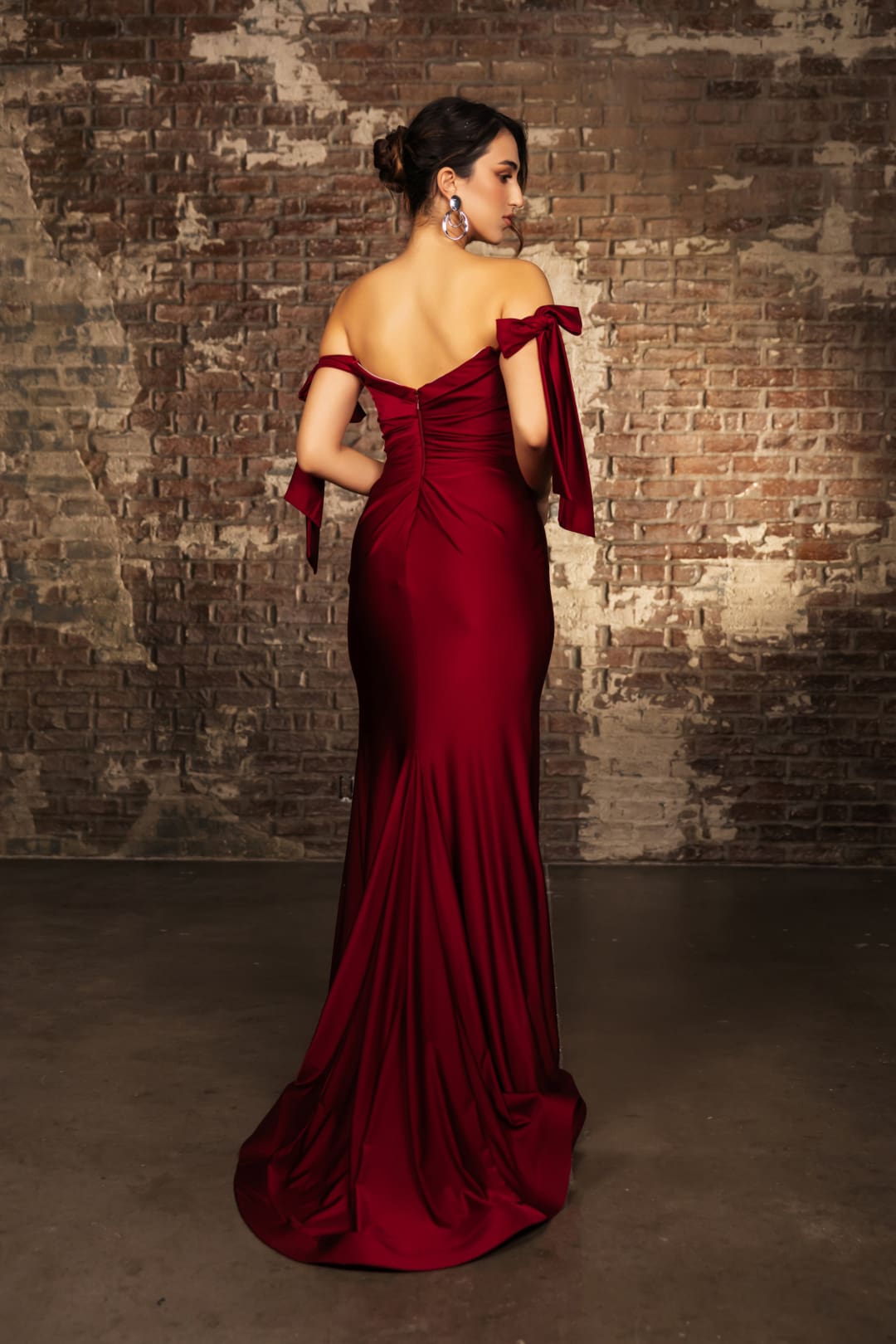 Stretchy Ruched Off The Shoulder Prom Dress