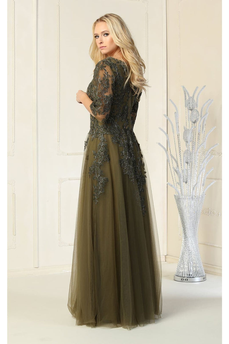May Queen MQ1859 Short Sleeve Mother Of The Bride Plus Size Gown-New Collection