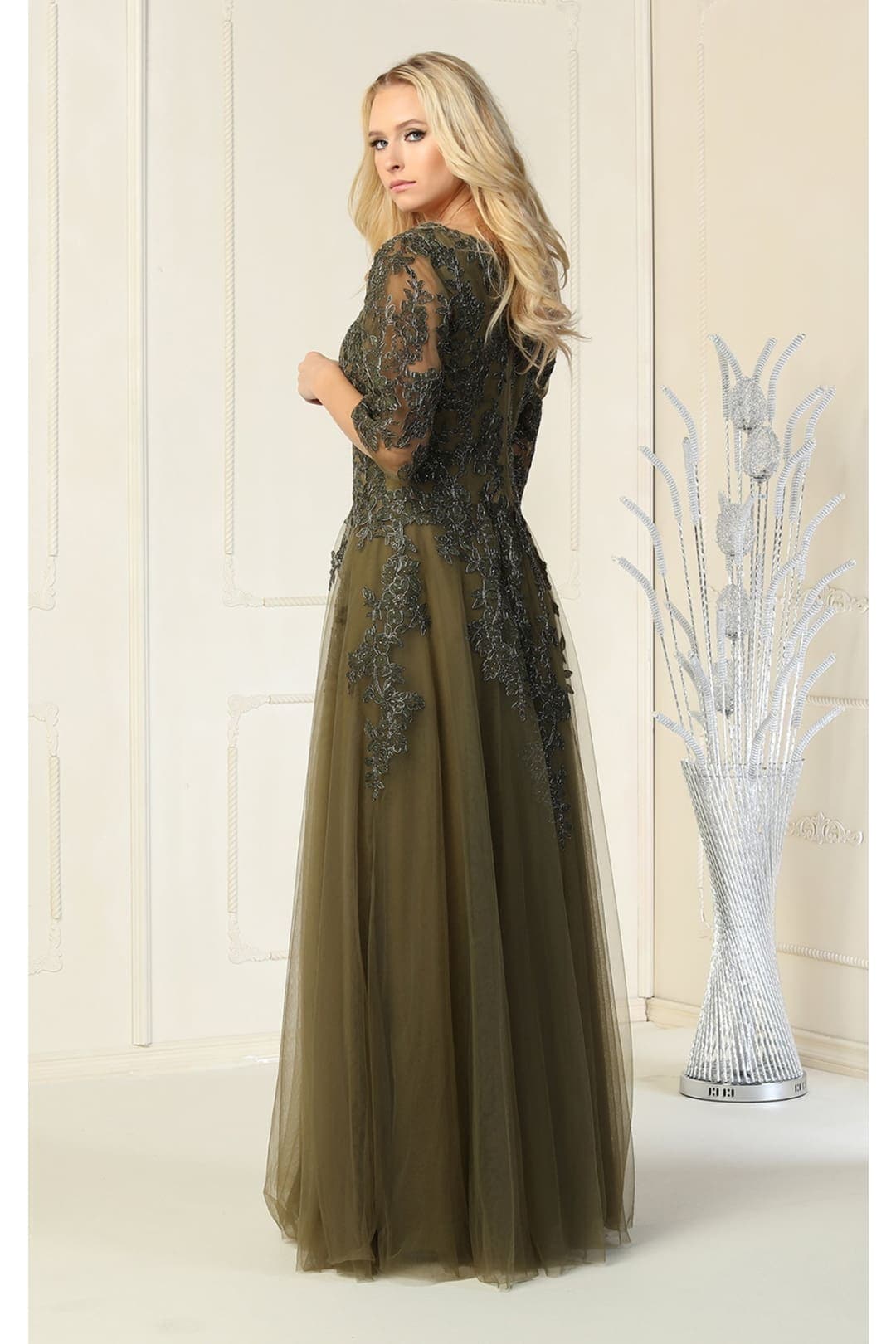 May Queen MQ1859 Short Sleeve Mother Of The Bride Plus Size Gown-New Collection