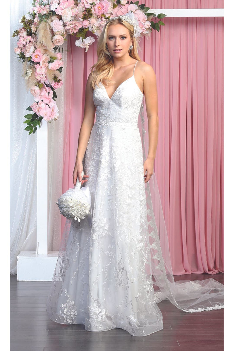 May Queen MQ1885 Floral Pattern Prom Dress