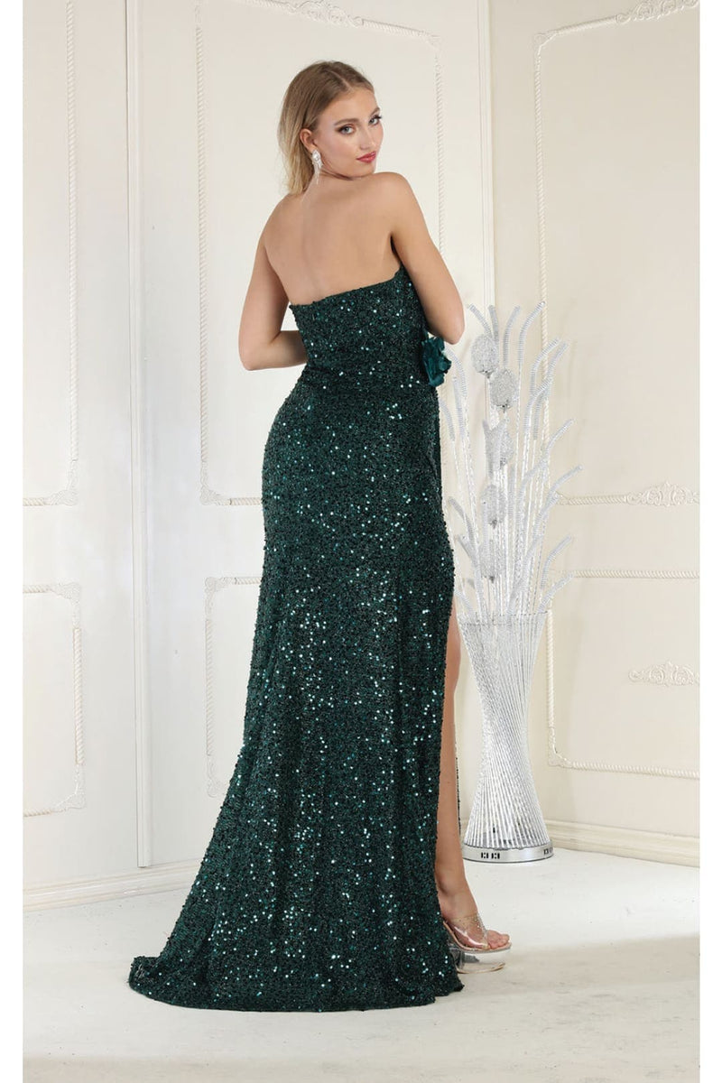 May Queen MQ1968 Strapless Sequin Formal Gown