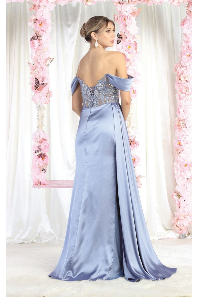 May Queen MQ1977 Sheer Bodice Red Carpet Gown-New Collection