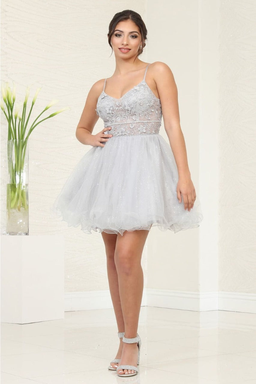Dama Dresses for Quinceanera in Silver Style MQ2067 Quince Outfit