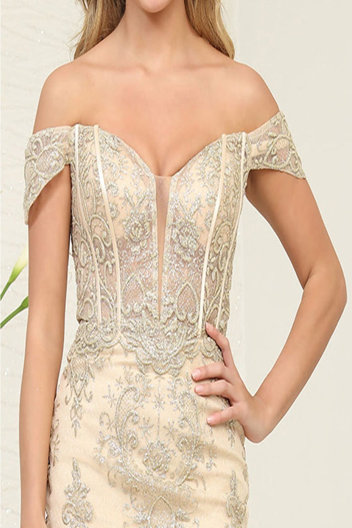 Dama Dresses for Quinceanera in Champagne/Gold Style MQ2069 Quince Outfit