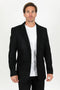 Double Button Suede Western Blazer Black
