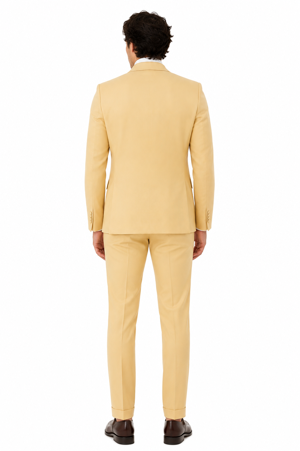 Men Champagne Suit - Light Gold Color Shiny Suit  -  Sateen Suit - Wedding Tuxedo Suit
