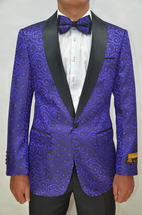 Paisley-300 Dark Purple/Black - Mens Wholesale Blazers - AlbertoNardoniStore