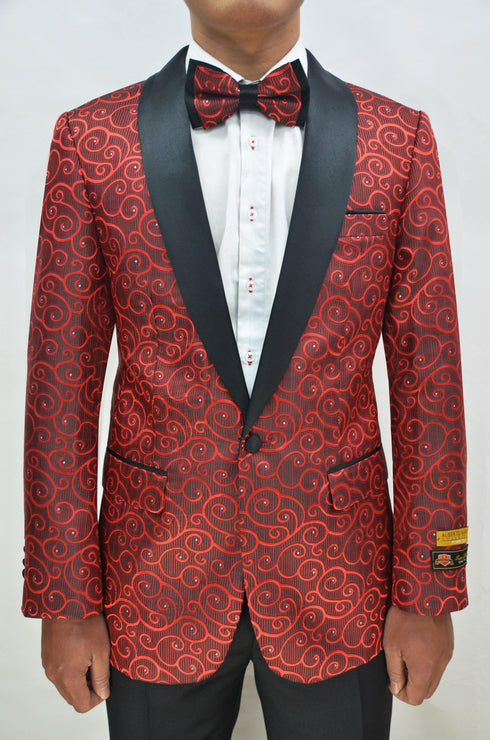 Paisley-300 Red/Black - Mens Wholesale Blazers - AlbertoNardoniStore