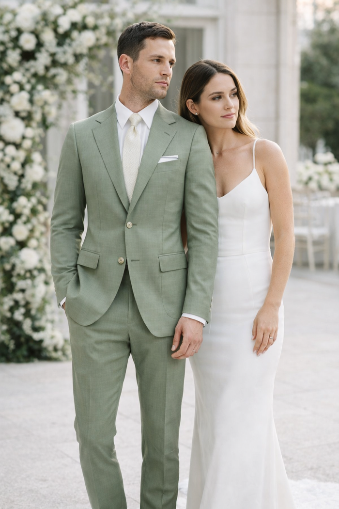 Men Light Green Suit