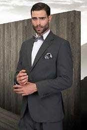 Men's 2 Button Vented Jacket With Pleated Pant Executive Full Cut Suits - AlbertoNardoniStore