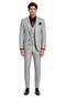 Mens 3-Piece Light Grey Pinstripe Suit with Vest Classic Business, Wedding, and Formal Attire