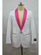 Men's Blazer White ~ Fuschia Tuxedo Dinner Jacket And Blazer Two Toned - AlbertoNardoniStore