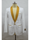 Men's Blazer White ~ Gold Tuxedo Dinner Jacket And Blazer Two Toned - AlbertoNardoniStore