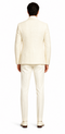 Mens Designer Ivory Tuxedo - Elegant Vested Floral Lace Wedding Suit