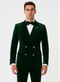 Mens Double Breasted Velvet Blazer - Green blazer