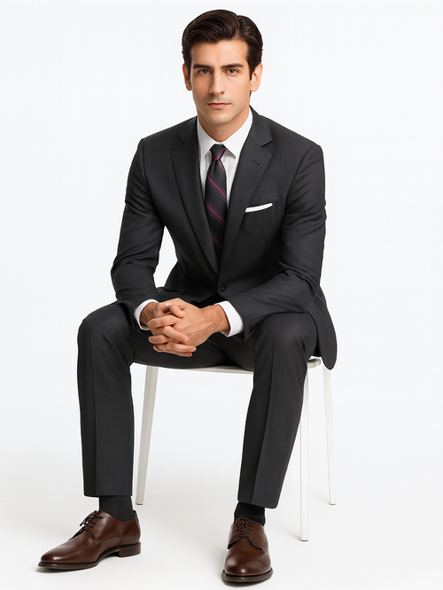 Mens Grey Wool Suit - Any Brand Style Size