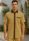 Men’s Houndstooth Walking Suit by Dreams by Zacchi – 2 Piece Lei sure Set in brown/tan- $99