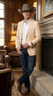 Men’s Light Tan Peachish Champaign Cowboy Blazer – Western Style Sport Coat Jacket for Country Wedding, Rodeo