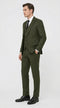 Mens Military Green 3-Piece Suit – Slim Fit Wedding, Business & Formal Suit with Vested Set