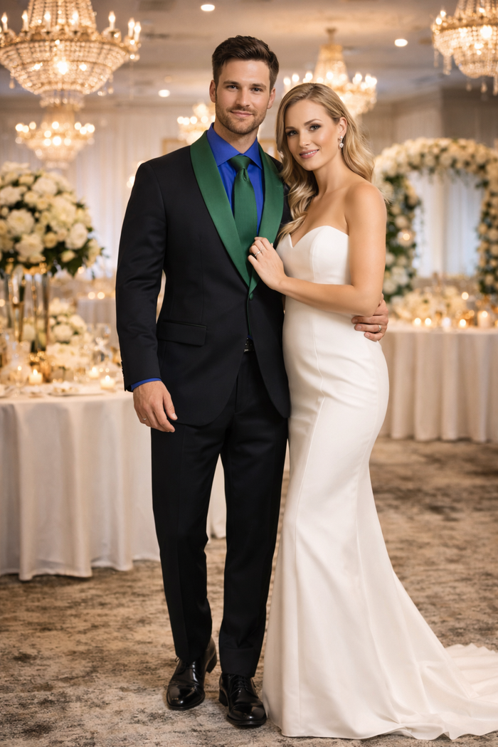 Men’s Designer Tuxedo Suit for Wedding & Prom – Modern Luxury Formalwear