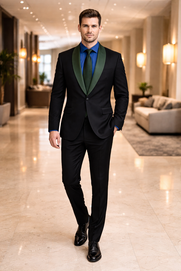 Men’s Designer Tuxedo Suit for Wedding & Prom – Modern Luxury Formalwear