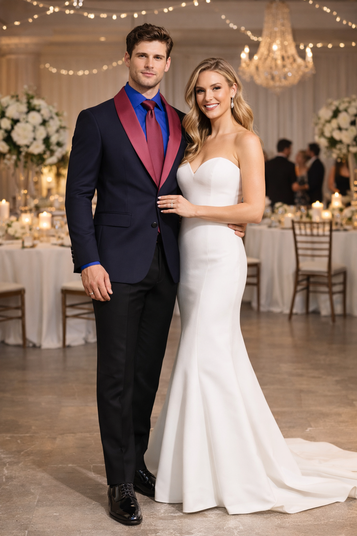 Men’s Designer Tuxedo Suit for Wedding & Prom – Modern Luxury Formalwear